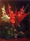 Famous Life Paintings - A Still Life With Gladioli And Roses